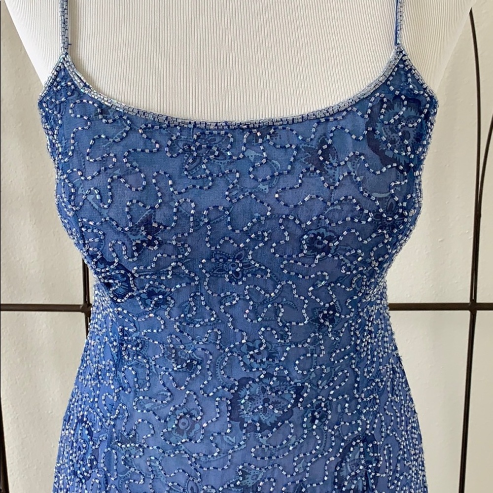 Blue Papelle Boutique Sequined Evening Gown